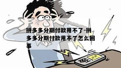 拼多多分期付款用不了-拼多多分期付款用不了怎么回事