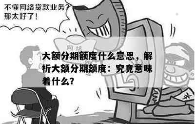 大额分期额度什么意思，解析大额分期额度：究竟意味着什么？