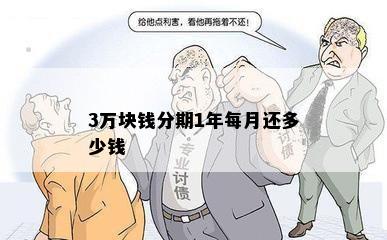 3万块钱分期1年每月还多少钱