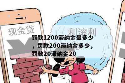 罚款1200滞纳金是多少，罚款200滞纳金多少，罚款20滞纳金20