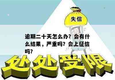 逾期二十天怎么办？会有什么结果，严重吗？会上征信吗？