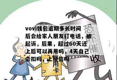 vovi钱包逾期多长时间后会给家人朋友打电话，被起诉，后果，超过60天还上后可以再用吗，4天自己会扣吗，上征信吗