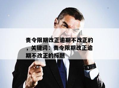 责令限期改正逾期不改正的，关键词：责令限期改正逾期不改正的标题