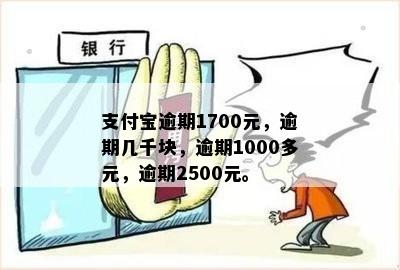 支付宝逾期1700元，逾期几千块，逾期1000多元，逾期2500元。