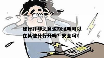 建行开非恶意逾期证明可以在其他分行开吗？安全吗？