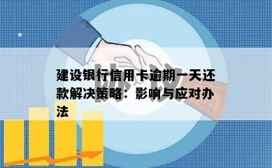 建设银行信用卡逾期一天还款解决策略：影响与应对办法