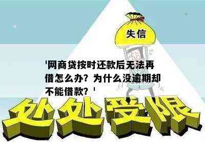 '网商贷按时还款后无法再借怎么办？为什么没逾期却不能借款？'