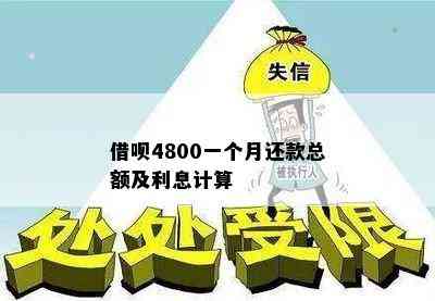 借呗4800一个月还款总额及利息计算