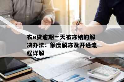 农e贷逾期一天被冻结的解决办法：额度解冻及开通流程详解