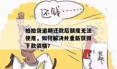 拍拍贷逾期还款后额度无法使用，如何解决并重新获得下款资格？