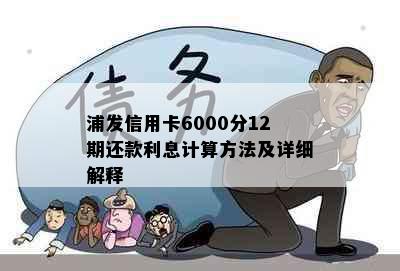 浦发信用卡6000分12期还款利息计算方法及详细解释