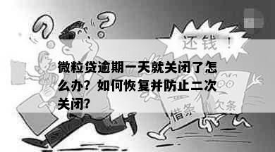 微粒贷逾期一天就关闭了怎么办？如何恢复并防止二次关闭？