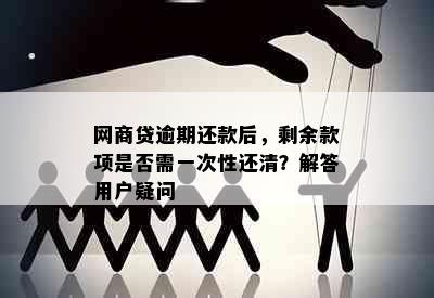 网商贷逾期还款后，剩余款项是否需一次性还清？解答用户疑问