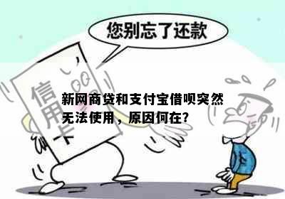 新网商贷和支付宝借呗突然无法使用，原因何在？