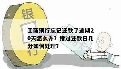 工商银行忘记还款了逾期20天怎么办？错过还款日几分如何处理？