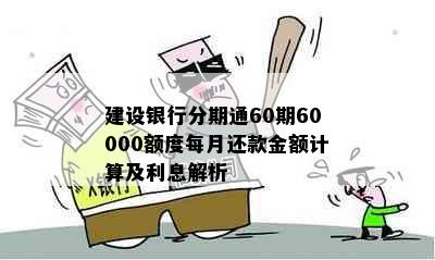 建设银行分期通60期60000额度每月还款金额计算及利息解析