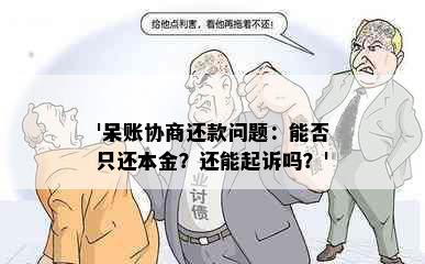 '呆账协商还款问题：能否只还本金？还能起诉吗？'