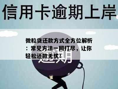 微粒贷还款方式全方位解析：常见方法一网打尽，让你轻松还款无忧！