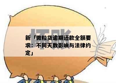 新「微粒贷逾期还款全额要求：不同天数影响与法律约定」