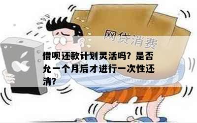 借呗还款计划灵活吗？是否允一个月后才进行一次性还清？