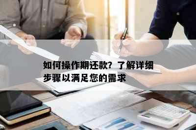 如何操作期还款？了解详细步骤以满足您的需求