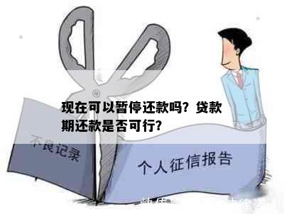 现在可以暂停还款吗？贷款期还款是否可行？