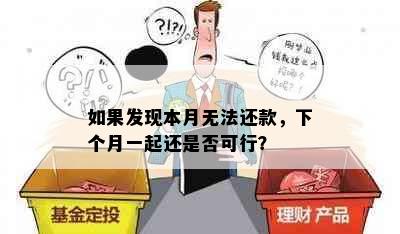 如果发现本月无法还款，下个月一起还是否可行？