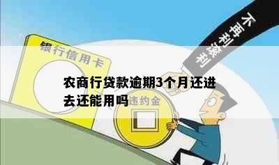 农商行贷款逾期3个月还进去还能用吗