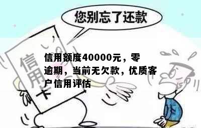 信用额度40000元，零逾期，当前无欠款，优质客户信用评估