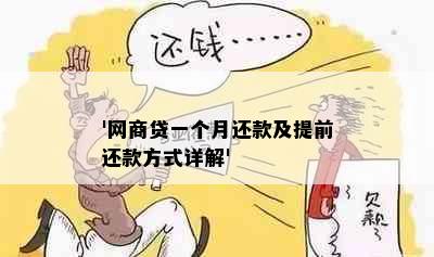 '网商贷一个月还款及提前还款方式详解'