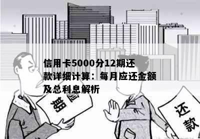 信用卡5000分12期还款详细计算：每月应还金额及总利息解析