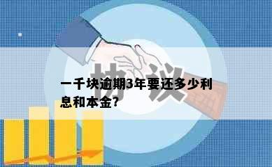 一千块逾期3年要还多少利息和本金？