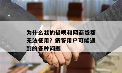 为什么我的借呗和网商贷都无法使用？解答用户可能遇到的各种问题