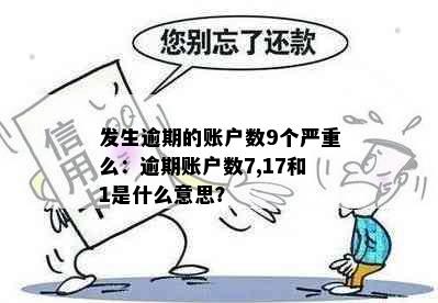 发生逾期的账户数9个严重么：逾期账户数7,17和1是什么意思？