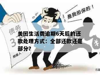 美团生活费逾期6天后的还款处理方式：全部还款还是部分？