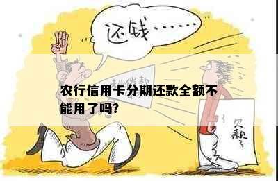 农行信用卡分期还款全额不能用了吗？