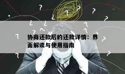 协商还款后的还款详情：界面解读与使用指南