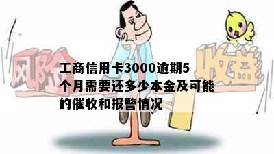 工商信用卡3000逾期5个月需要还多少本金及可能的催收和报警情况