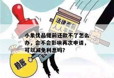 小象优品提前还款不了怎么办，会不会影响再次申请，可以减免利息吗？