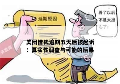 美团借钱逾期五天后被起诉：真实性调查与可能的后果