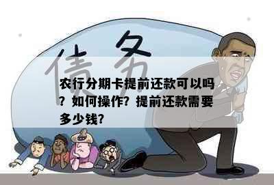 农行分期卡提前还款可以吗？如何操作？提前还款需要多少钱？