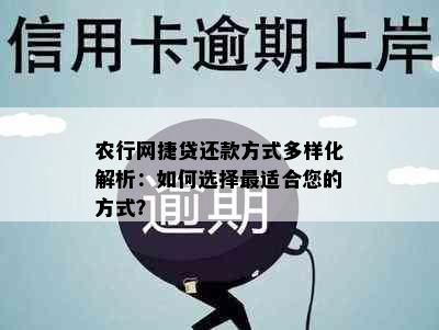 农行网捷贷还款方式多样化解析：如何选择最适合您的方式？