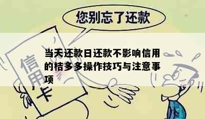 当天还款日还款不影响信用的桔多多操作技巧与注意事项