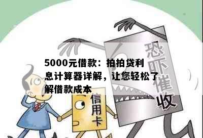 5000元借款：拍拍贷利息计算器详解，让您轻松了解借款成本