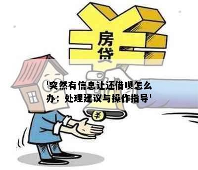 '突然有信息让还借呗怎么办：处理建议与操作指导'