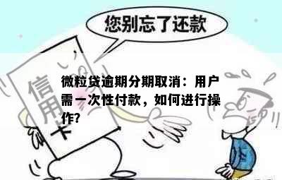 微粒贷逾期分期取消：用户需一次性付款，如何进行操作？