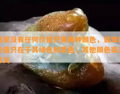 翡翠没有任何价值只有两种颜色，翡翠的价值只在于其绿色和紫色，其他颜色毫无意义