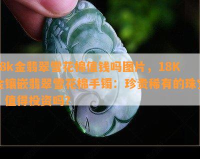 18k金翡翠雪花棉值钱吗图片，18K金镶嵌翡翠雪花棉手镯：珍贵稀有的珠宝，值得投资吗？