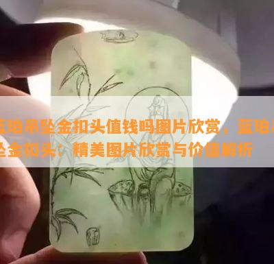 蓝珀吊坠金扣头值钱吗图片欣赏，蓝珀吊坠金扣头：精美图片欣赏与价值解析