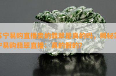 苏宁易购直播卖的翡翠是真的吗，揭秘苏宁易购翡翠直播：真的假的？